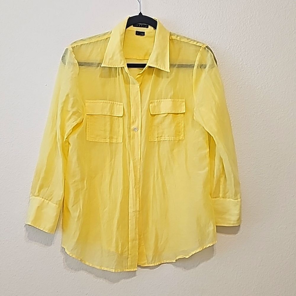 Theory sheer blouse size large